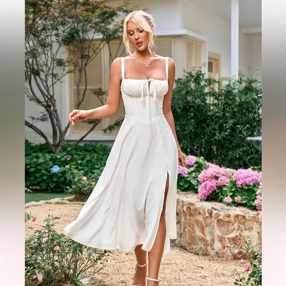 Dresses & Skirts - Women Lace-Up Milkmaid Dress